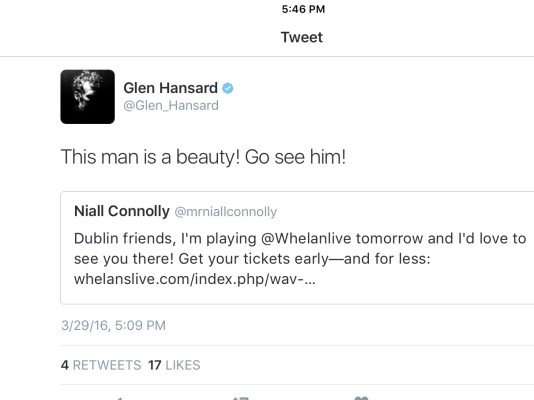 Glen Hansard - A Gentleman and a Tweeter