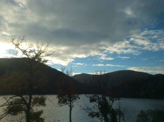 Hudson River from a Train
